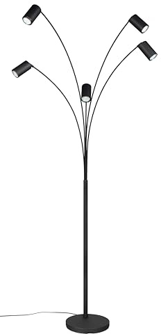 Trio Leuchten Lámpara de arco MARLEY 412400532, Metal negro mate, excl. 5x GU10