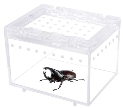 Reptilfoderlåda, transparent avelsbehållare, reptilterrariumlåda med ventilationshål och magnetspänne för reptiler, sniglar, grodor, spindlar