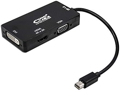 Watio Wave Converter – mini vga till dvi och hdmi-omvandlare 3-i-1 15 cm, svart, kompakt och funktionell för anslutning av digitala enheter