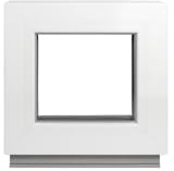 Framex Källarfönster 45 x 40 cm, vippfönster insida/utsida vit, dubbelglas 32 mm, PVC för källare, garage, verkstad och trädgårdshus