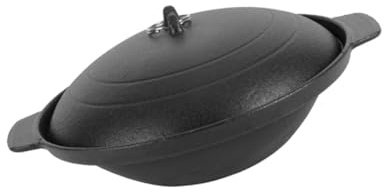 DECOMELODY Cazuela de Barro para Arroz con Pollo Estofado Olla de Hierro para Cocina con Rápido y Uniforme Calentamiento Mango Aislante Térmico Antideslizante para Regalar