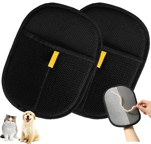 MHwan Quita Pelos Mascota, 2 Piezas Electrostáticos Automáticos Guante Quitapelos Mascotas, Engrosado, Resistente al Desgaste y Duradero, sin Esquinas Muertas, Fáciles de Limpiar y Usar