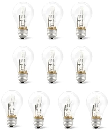 Quwfesudy A55 E27 Halogen Lamp 220V 53W 96 * 55mm 2700K Halogen Bulb Clear Replacement Fit for Incandescent Lamp(53W),10PCS