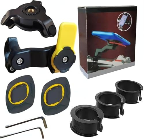 Genérico Soporte para teléfono de Moto, Amortiguador de vibración, Compatible con Smartphones universales, para Manillar de Bicicleta, patinette, Quad, Scooter, Twist & Lock