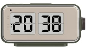 Technoline WT270 Réveil rétro – DCF77 Réveil Radio-piloté au Design Flip Clock avec 2 alarmes avec Snooze, Affichage de la température intérieure, Calendrier, rétroéclairage et veilleuse, Fonctionne