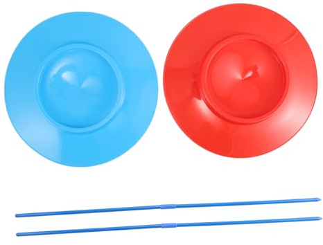 WESIEVYA 2pièces Assiettes Tournantes pour Garçon Fille Jeu de Jonglage avec Bâtonnets Assiettes de Jonglage pour Débutants