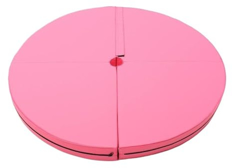 Pole dance pol dance matta PVC 120 x 10 cm 150 cm, inomhusyoga, fitnessutrustning för kvinnor, runt och vikbart skydd (120 x 10 cm rosa)