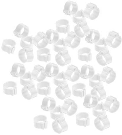 Kisangel Anneaux de Pattes d'Oiseau 10 MM Blanc, Lot de 100 Bagues d'Identification Pratiques pour Pigeons et Gestion de Volaille