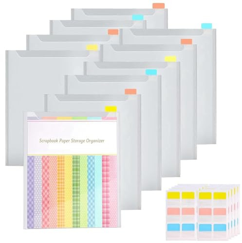 Generchin Organisateur de Papier pour Scrapbook, Organisateur de Cardstock pour Scrapbook, Poches de Rangement pour Papier.
