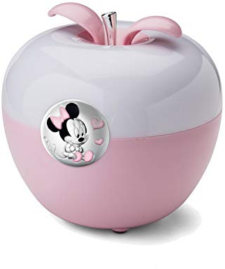 Disney - Minnie Mouse - Lampara nocturna infantil LED de mesita de noche - Se enciende mágicamente soplando - Con detalles plateados - Perfecto como regalo para bebés - Varios colores