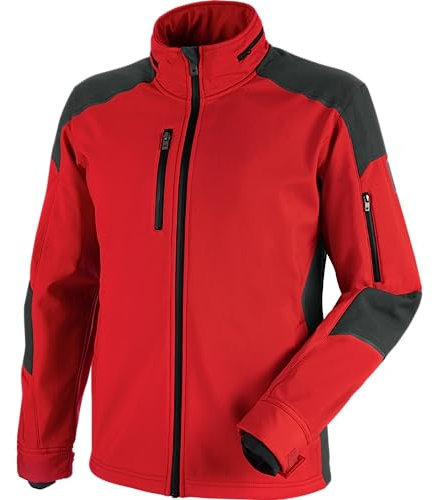 WÜRTH MODYF Softshelljacke Cetus – langlebige & hochwertige Arbeitsjacke für HANDWERKER in der Größe 6XL – winddicht, atmungsaktiv & wasserabweisend – in Rot Anthrazit