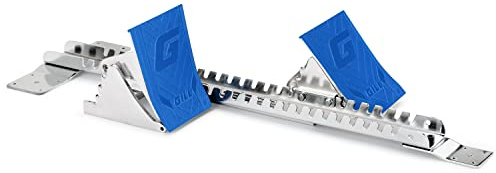 Gill Athletics S2 Starting Block 8 Tall Cast Aluminum Pedals - Designed for High Level Track & Field Competition - Pedals Feature Four Angle Adjustments - Includes 1⁄2” Pyramid Spikes - Royal Blue