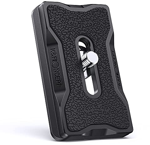 K&F Concept Plateau Rapide 1/4 Adaptateur de Plaque Dégagement Rapide Trépied Attache en Aluminium pour Appareil Photo DSRL Rotule Trepied