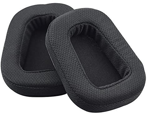 Faderr 1 Paar Ersatz-Ohrpolster für Logitech G633 G933 G935 Headset, weiche Ohrpolster aus Proteinleder und Memory-Schaum, Schwarz