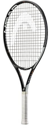 HEAD Speed Jr. 25 Tennisschläger, Schwarz/Weiß, Griffstärke 07, 8-10 Jahre