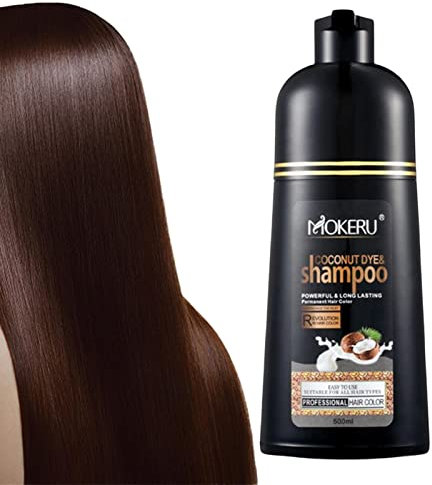 Champú Tinte Capilar Negro | tinte co500 ml para cabello gris para hombres y mujeres - Champú para teñir el cabello en minutos, champú para teñir el cabello gris, protege el Teksome