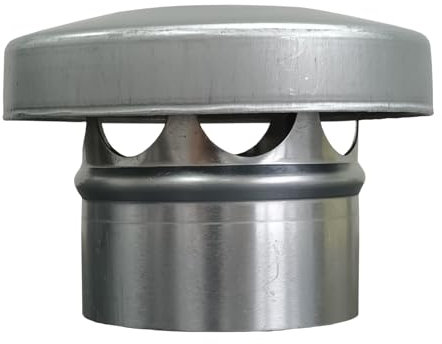 Baumeister.tech Regenhaube aus Tinanzink Schornsteinabdeckung Dachentlüfter Entlüftungshaube Schornsteinschutz (100 mm)
