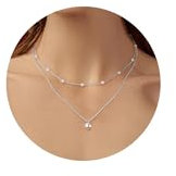 Dochais Perlen Kette für Damen, 14K Vergoldete Halskette Geschichtete Süßwasser Perlenketten, Trendige, einfache Fischgrätenkette, Perlenkette für Damen und Mädchen Schmuck Geschenke