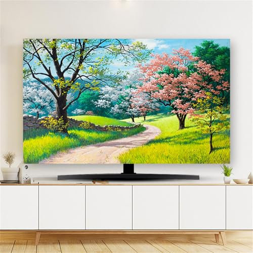 Hixingo Copertura Antipolvere per TV, Motivo Vista Montagne 3D Copri Televisore Elastica Universale Cover/Custodia Protettiva TV 32-80inch Protezione Televisore (Giungla,32inch)