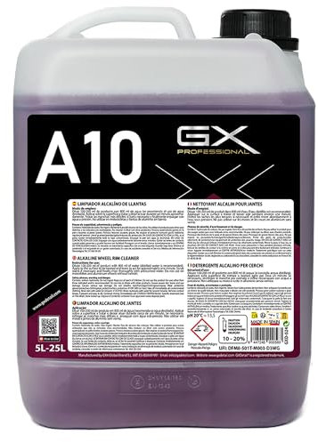 GxDetail Limpia Llantas Concentrado Alcalino 5 Litros para Coche – Dilución 15% - Elimina Suciedad, Grasa y Polvo de Frenos – Fórmula Potente y Segura – Brillo Profesional y Fácil Aplicación