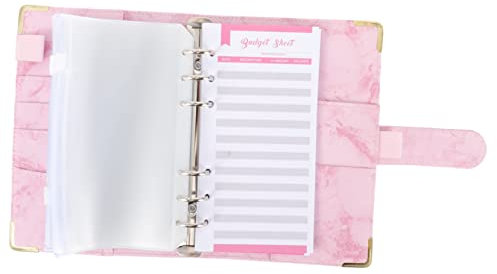 Angoily 1 Satz Haushaltsbuch Mit Geldumschlägen Budgetordner Mit Bargeldumschlägen Budgetbindemittel Spar-challenge-ordner Budgetordner Mit Reißverschlussumschlägen Sparer Sparen Rosa Pvc