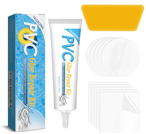 SHOWHEEL Pool Reparaturset,Pool Flicken Wasserdicht,Hohe Festigkeit Pool Flicken Unterwasser, für Flickzeug Luftmatratze, Schlauchboot, Zelt, PVC, ABS, Eva und Gummi, 60 ml