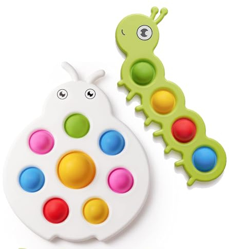 Goorder 2 st Popits, Sensoriska leksaker för Fidget, avkopplande tidig utbildning, anti-stressleksak för att poppa bubblor, presenter till födelsedagar och jul för små pojkar flickor och vuxna