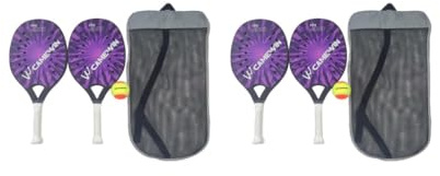 2 set 2Pcs Beach Tennis Rackets for Kids Anti Slip Grip Beach Tennis Racquet, Purple, 46x21.4x2cm