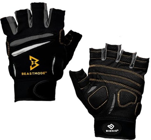 Bionic Men's Beastmode Half Finger Fitness Gloves (2X-Large)