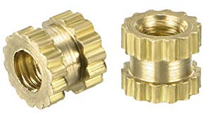 uxcell Knurled Insert Nuts - 100Pcs M2 x 3mm Length x 3.2mm OD Female Thread Brass Threaded Insert Embedment Nut for 3D Printer