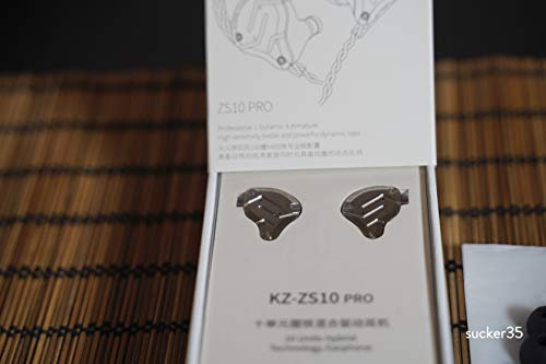 KZ ZS10 Pro Auriculares intrauditivos 4BA + 1DD Híbrido 10 Unidades Auriculares con Bajos de Alta fidelidad Auriculares Deportivos con cancelación de Ruido (con micrófono, Negro)