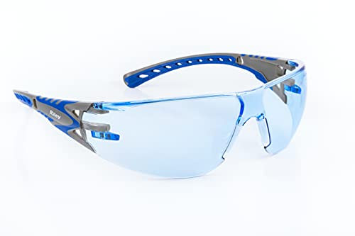 Riley Eyewear Stream Evo Sunglasses Industrial Workwear Eye Protection Safety Glasses (Blue)