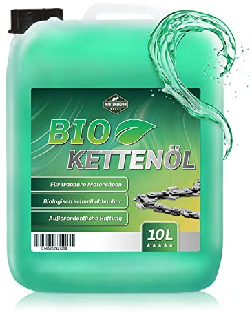 Martenbrown® Huile bio pour tronçonneuse - 10 l - Biologiquement biodégradable - Huile de chaîne de scie pour tronçonneuses portables