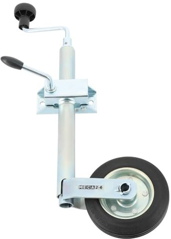 Roue Jockey - Tube acier 35mm - Jante métal - Bride de fixation acier diam. 35mm - compatible tous types de remorques