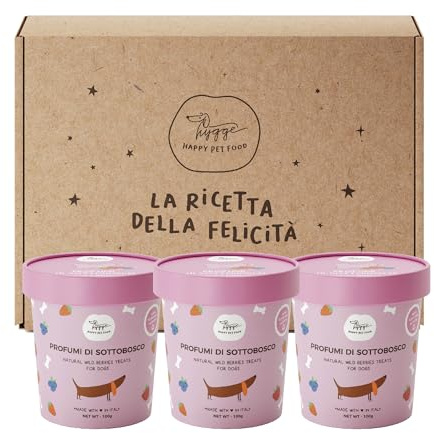 Hygge Dog - Juego de 3 Galletas para Perros, 100% Naturales de Frutas Rojas, potencian Las defensas, Aperitivos para Perros y Frutas, para adiestramiento y Abrazos, para Todos los tamaños y Edades |