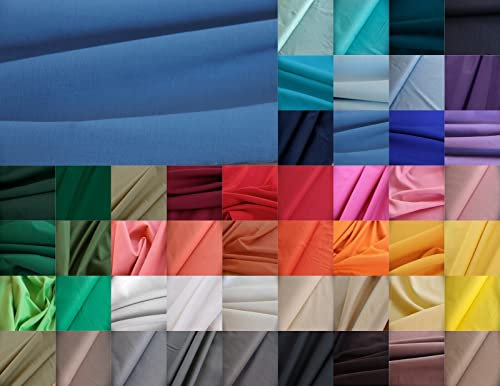 Baumwolle Meterware uni - Baumwollstoff einfarbig - BW Popeline für Babys - Fahnentuch - Cretonne, Öko-Tex 100 Produktklasse 1, Webware *Ab 50cm, Farbe: 063 Jeansblau