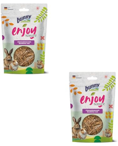Bunny EnjoyNature Raíces de diente de león | Paquete doble | 2 x 100 g | Alimento único para conejos y roedores enanos | Rico en vitaminas B, C y E | 100% natural | Sin aditivos ni potenciadores del