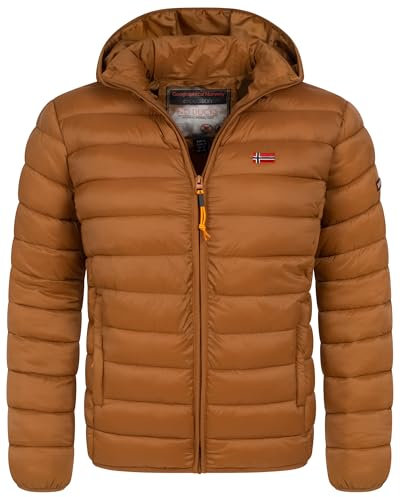 Geographical Norway Herren Winter Jacke warm gefüttert Parka Steppjacke Outdoor gesteppt, Farbe:camel, Größe:3XL