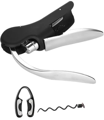 - Sacacorchos con palanca vertical clásica, abridor de vino sacacorchos y sacacorchos con palanca vertical eficiente, sacacorchos y abrebotellas con tornillos antiadherentes