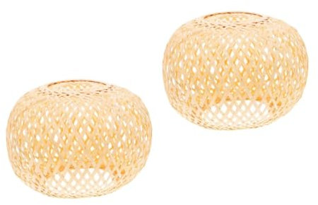 jojofuny 2stücke Handgewebter Lampenschirm Tischlampe Deko Für Restaurant Schlafzimmer Balkon Hotel Und Bar Stilvolles Lampenaccessoire Für Wohnliche