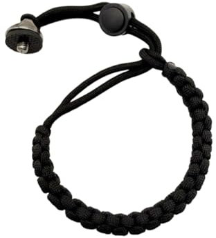 Newyuan Kamera-Handschlaufe mit 1/4-Zoll-D-Ring-Schraube, verstellbar, Kamera-Handschlaufe, kompatibel mit Insta 360 X3 Selfie-Sticks, Action-Kameras, Schwarz , One size