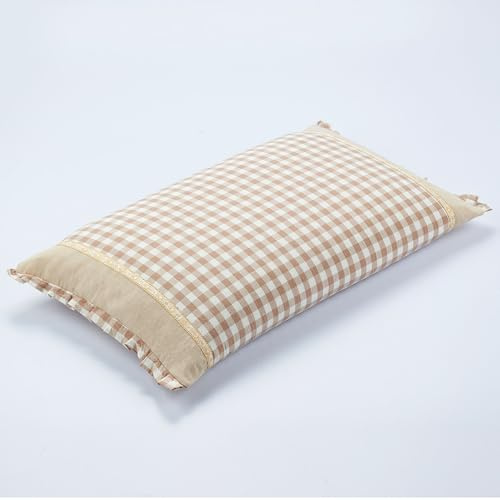 EDMILE Cuscino rettangolare a forma di scafo di grano saraceno per dormire, supporto rinfrescante regolabile in altezza con fodera rimovibile, comfort solido per l'allineamento della colonna