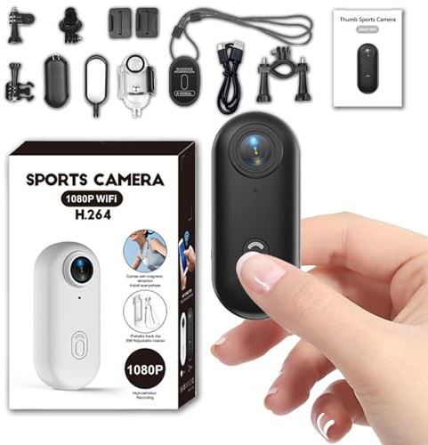 Micro Action Cam 1080p con Grandangolo da 120° Telecamera Portatile Thumb Camera per Ciclismo Moto Videocamera POV Camera Nascoste Esterno Body Cam e Accessori Clip Magnetica Posteriore per vlogging