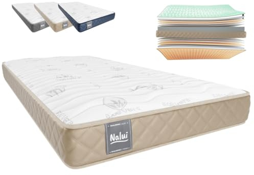 Don Descanso - Colchón 90x190 Viscoelástico Mulhacen DualSense, Altura 15cm. Multicapa con Núcleo GravityFoam, Firmeza Alta, Doble Cara Invierno/Verano, Transpirable. Fabricado en España, Beig