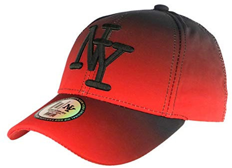 NY Baseballkappe, Rot und Schwarz, modisch, Renbo – Unisex, rot, Einheitsgröße