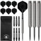 KOTO - Kingcontrol 90% Darts 32 G, Schwarz, Darts Set inkl. 3 Barrels,Flights + Shafts & Dartwallet, Fester Ringgrip