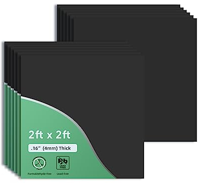Smooth Black Drop Ceiling Tile 2ft x 2ft, PVC Ceiling Panel – Waterproof, Washable and Fire-Rated - High-Grade PVC to Prevent Breakage-Package of 12 Tiles