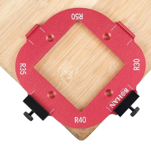 Gabarit de fraisage à rayon d'angle en alliage d'aluminium R30 R35 R40 R50 Rayon Jig Routeur Pochoir Corner Radius Jig pour le travail du bois (R30+R35+R40+R50)