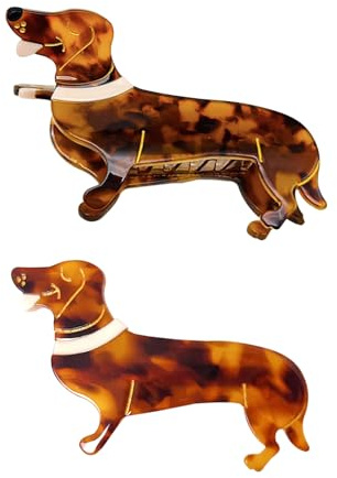 2 Fermagli per Capelli a Forma di Animale - Bassotto, Clip Personalizzate Antiscivolo, Accessori per Gioielli e Ragazze