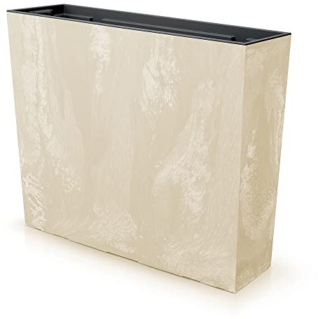 Tymar Macetero alto, jardinera para exteriores, protección visual, para exteriores, rectangular, 58 x 18 x 50 cm